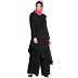 Frilled Executive Pant Abaya - Black